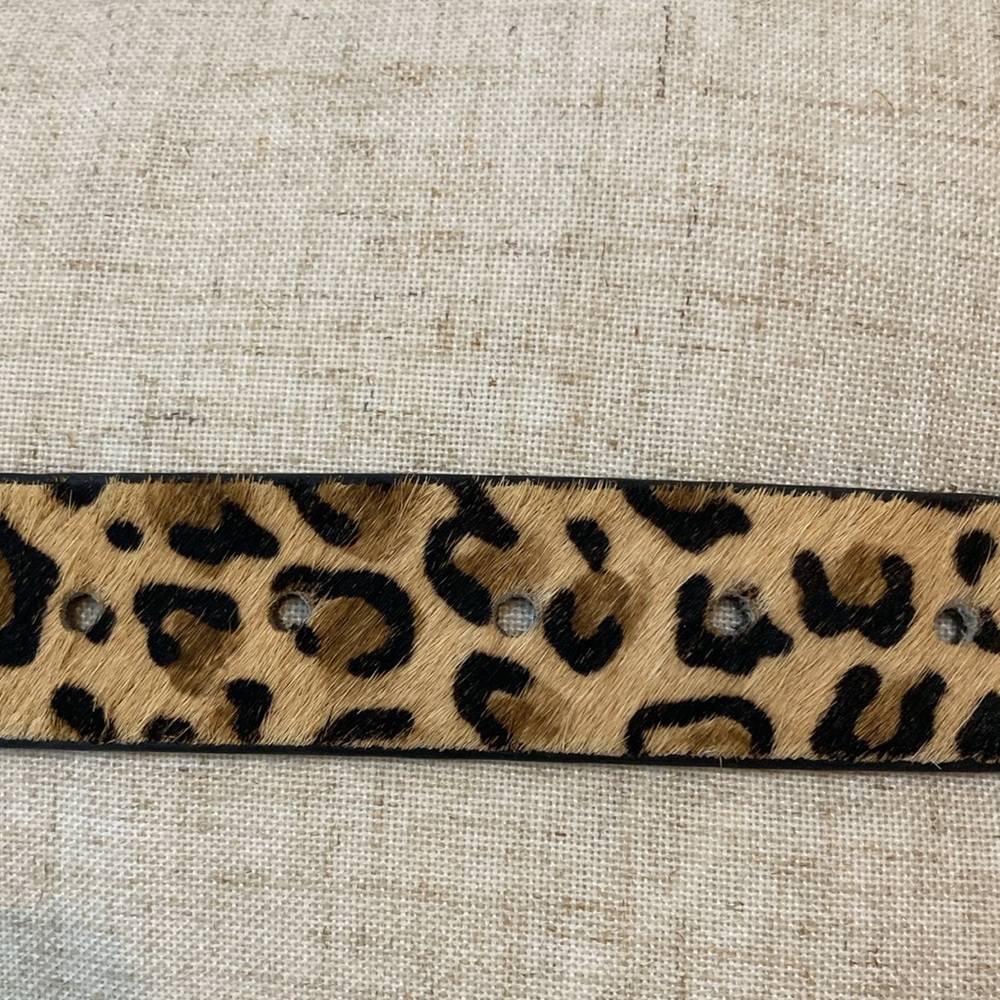Leopard Print Belt with Gold Buckle - Picture 6 of 15